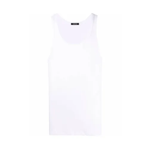 White Cotton Blend Sleeveless Tank Top - Tom Ford - Modalova