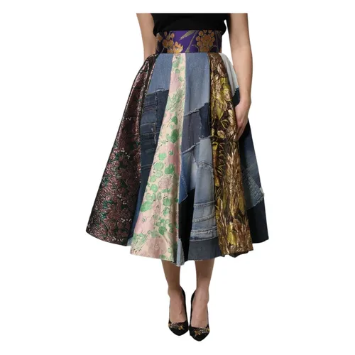 Patchwork High Waisted Midi Skirt - Dolce & Gabbana - Modalova
