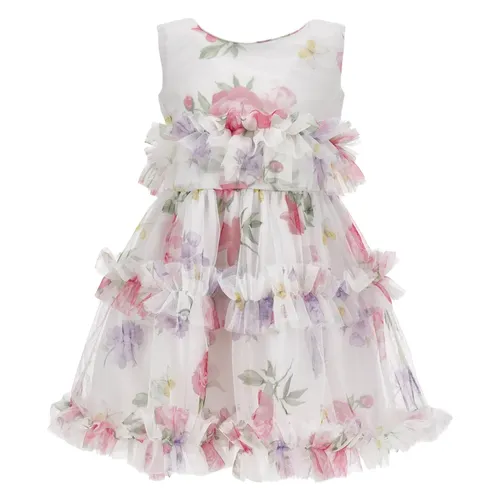 Tulle Flower Dress - Monnalisa - Modalova