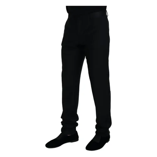 Elegant Black Wool Blend Pants - Dolce & Gabbana - Modalova