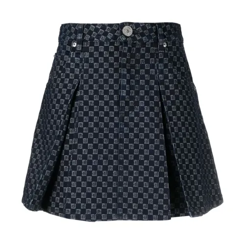 Blue Cotton Skirt with Triple Loop - Balmain - Modalova