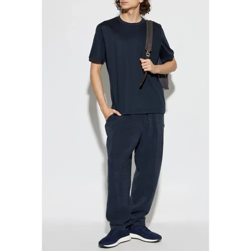 Herringbone patterned trousers - Giorgio Armani - Modalova