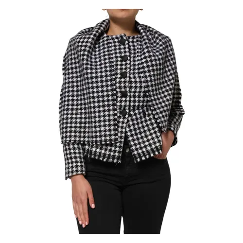 Monochrome Wool Cape Jacket - Dolce & Gabbana - Modalova