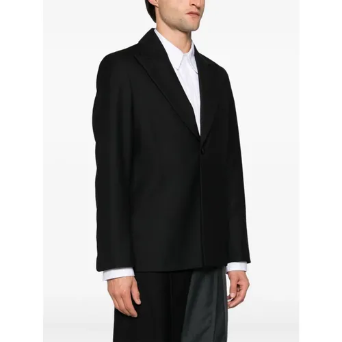 Black Woven Blazer Jacket - Séfr - Modalova