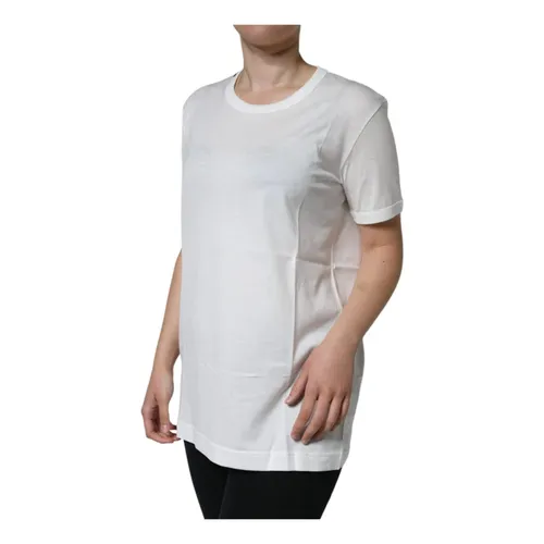White Cotton Crew Neck T-shirt - Dolce & Gabbana - Modalova