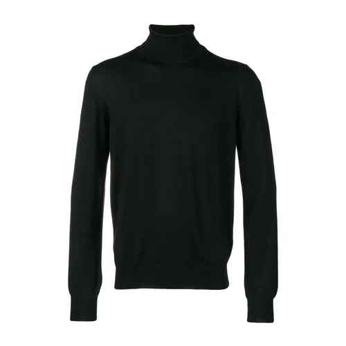 Black Wool Sweater High Neck - Barba - Modalova