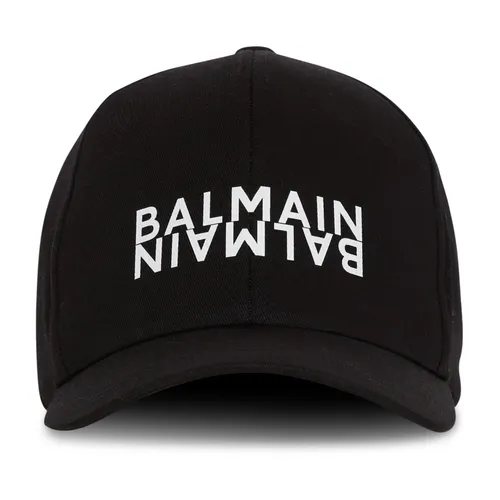 Cotton cap with print - Balmain - Modalova