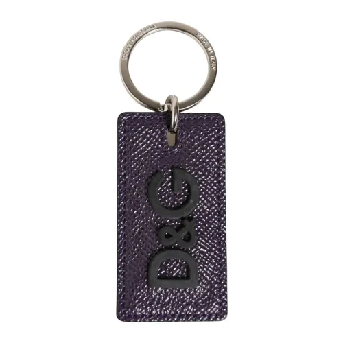 Leather Logo Metal Ring Keychain Keyring - Dolce & Gabbana - Modalova