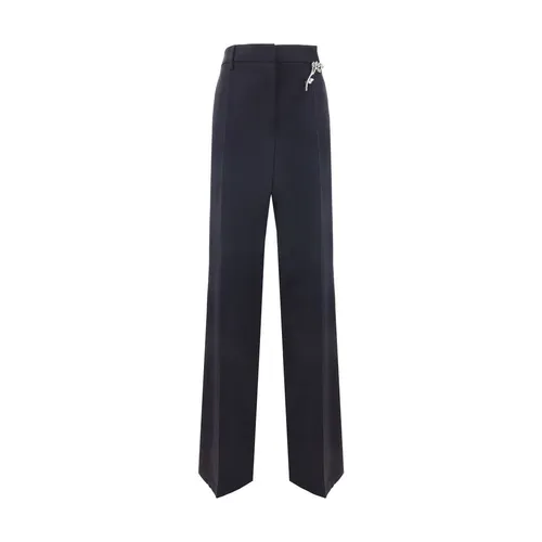 Wool Trousers with Brooch - Prada - Modalova