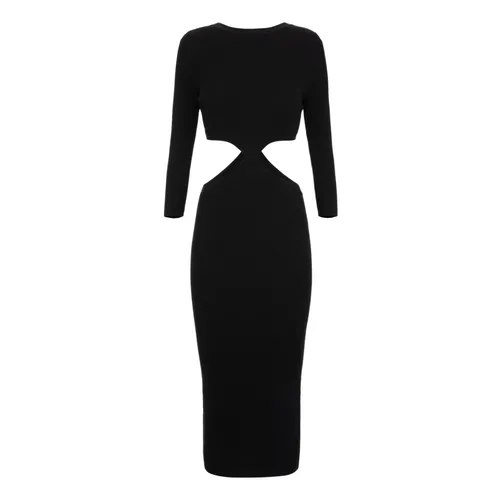 Ribbed Cut-Out Midi Dress - Elisabetta Franchi - Modalova