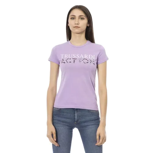 Elegante Camiseta Morada de Manga Corta - Trussardi - Modalova