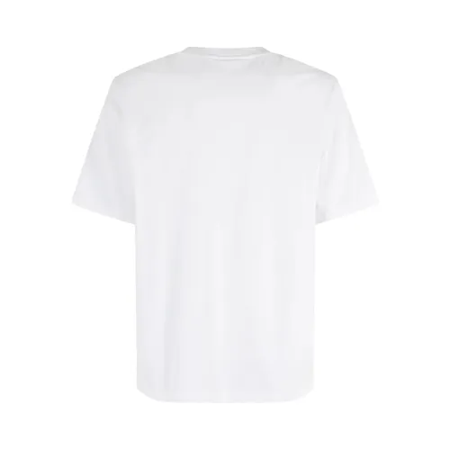 White Logo Print Crew Neck T-shirt - Maison Kitsuné - Modalova