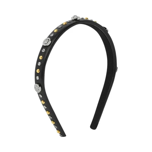 Embellished Leather Headband - Versace - Modalova