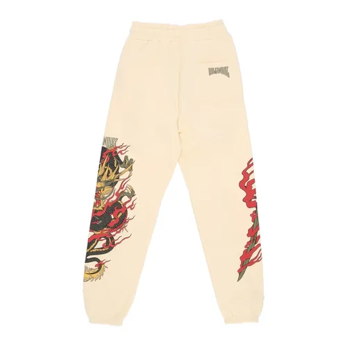 Dragon Sweatpants Beige Fleece Tracksuit - Dolly Noire - Modalova