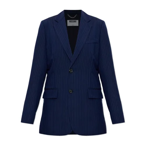 Mixed Fabric Blazer - Moschino - Modalova