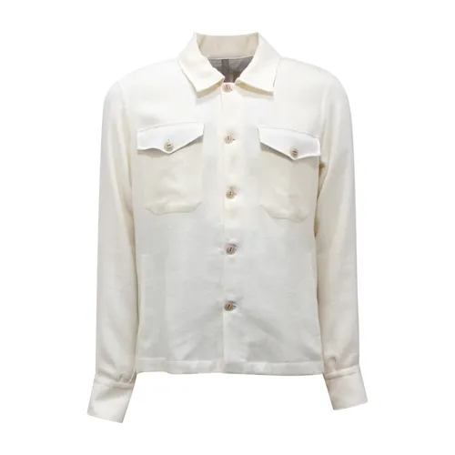 Linen Mix Shirt Jacket - Eleventy - Modalova