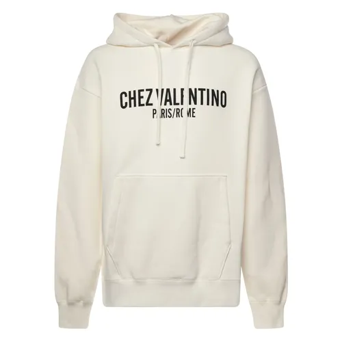 White Sweater with Custom Drawstring Hood - Valentino Garavani - Modalova