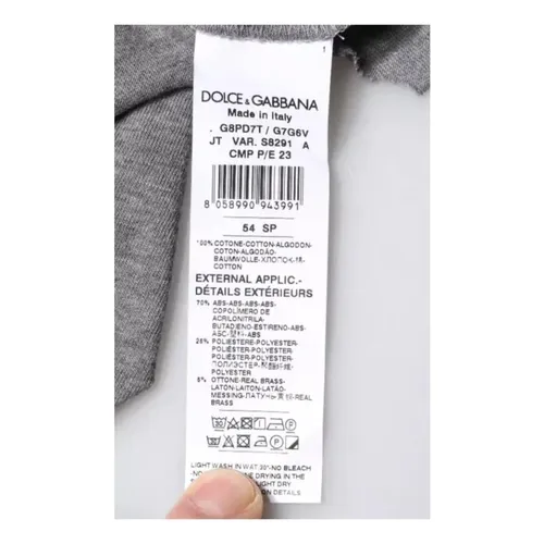 Grey Cotton Logo Crew Neck T-shirt - Dolce & Gabbana - Modalova