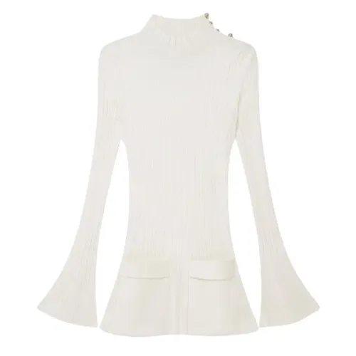 Mini Vestido Blanco de Canalé con Mangas Acampanadas - Stella McCartney - Modalova