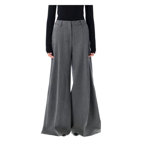 Wide-Leg Wool Blend Trousers - TheLatest - Modalova