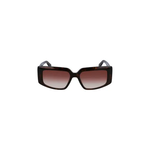 Gafas de Sol de Acetato Marrón Cristal Rectangular - Liu Jo - Modalova