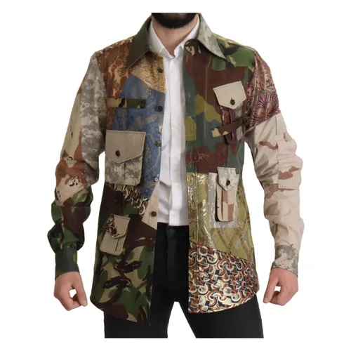 Patchwork Camouflage Casual Shirt - Dolce & Gabbana - Modalova