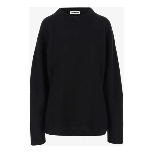 Black Wool Sweater with Crew Neck - Jil Sander - Modalova