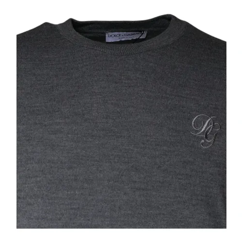 Dark Grey Wool Pullover Sweater - Dolce & Gabbana - Modalova