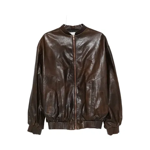Chaqueta de Cuero Marrón - Magda Butrym - Modalova