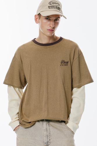 T-Shirt Rayé À Double Manche - Pull&Bear - Modalova