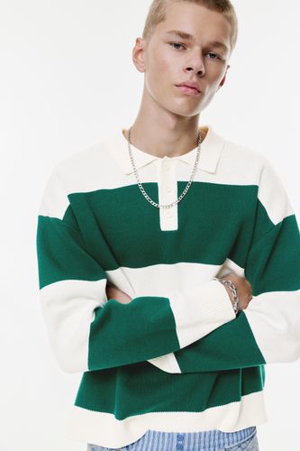 Polo À Rayures Manches Longues - Pull&Bear - Modalova