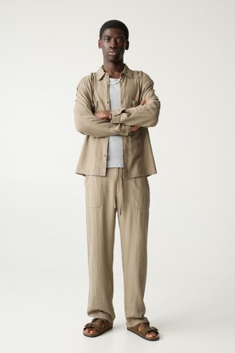 Pantalon De Jogging Lin Mélangé - Pull&Bear - Modalova