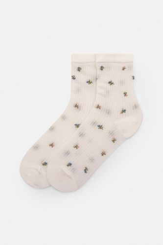 Chaussettes Hautes À Fleurs - Pull&Bear - Modalova