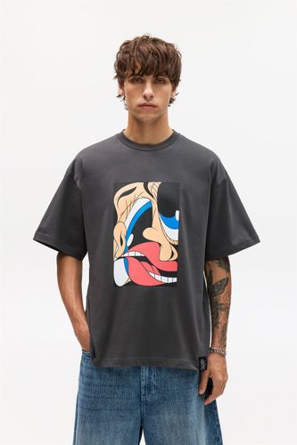 T-Shirt Noir Bráulio Amado - Pull&Bear - Modalova