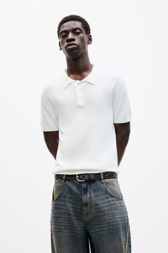 Polo En Maille À Manches Courtes - Pull&Bear - Modalova