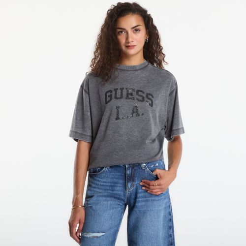 Maglietta Ss Cn Burnout Oversize Tee S - GUESS - Modalova