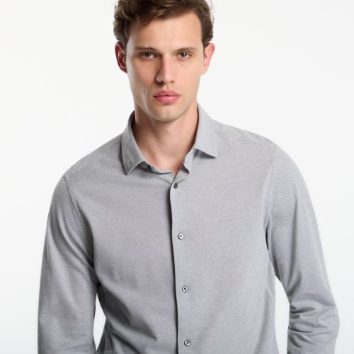 Camicia Slim Two-Tone Jersey Pique Shirt L - Gant - Modalova