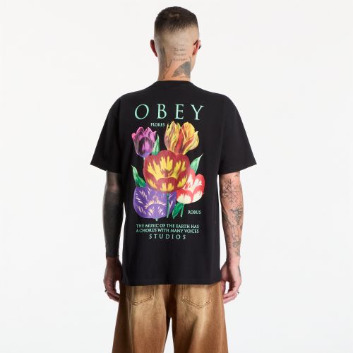 Maglietta Obey Flores Robus Black S - OBEY Clothing - Modalova
