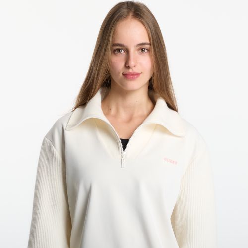 Felpa Fabrizia Half-Zip Sweatshirt S - Guess Jeans - Modalova