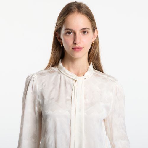 Camicia Fluid Jacquard Tie Detail Shirt 36 - Tommy Hilfiger - Modalova