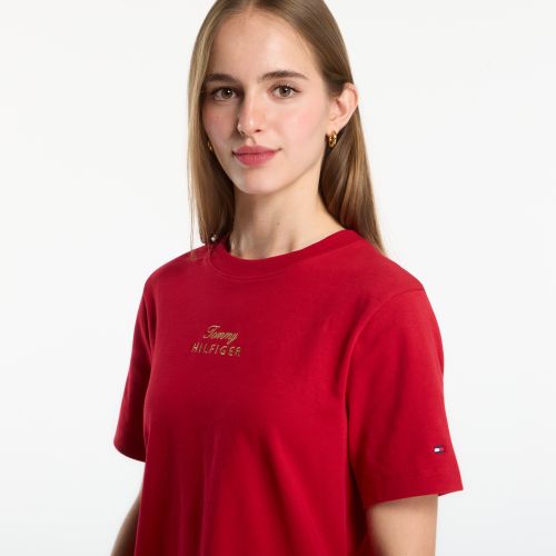 Maglietta Gold Script Mdrn C-Nk S/S Tee M - Tommy Hilfiger - Modalova