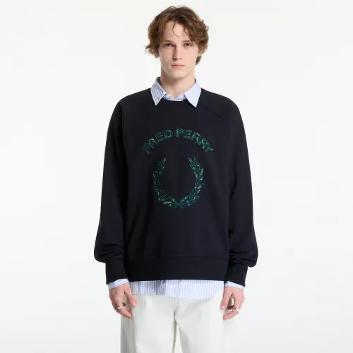 Felpa Tartan Applique Sweatshirt XL - FRED PERRY - Modalova