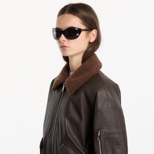 Giacca Jeans Faux Leather Padded L - Calvin Klein - Modalova