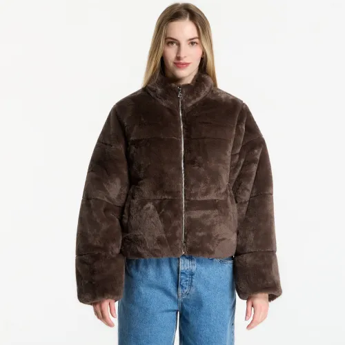 Giacca Short Faux Fur Puffer Jacket M - Urban Classics - Modalova