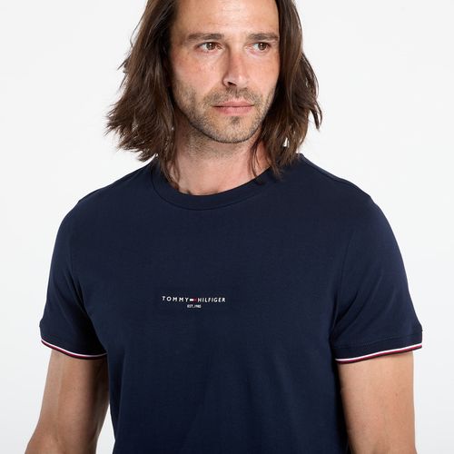 Maglietta Tommy Logo Tipped Tee L - Tommy Hilfiger - Modalova