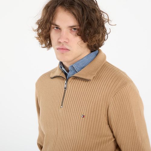 Maglione Pima Cotton Cash Structure Zip Mock M - Tommy Hilfiger - Modalova