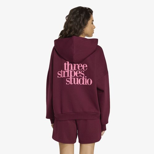 Felpa adidas 3 Stripes Studio Hoodie L - adidas Performance - Modalova