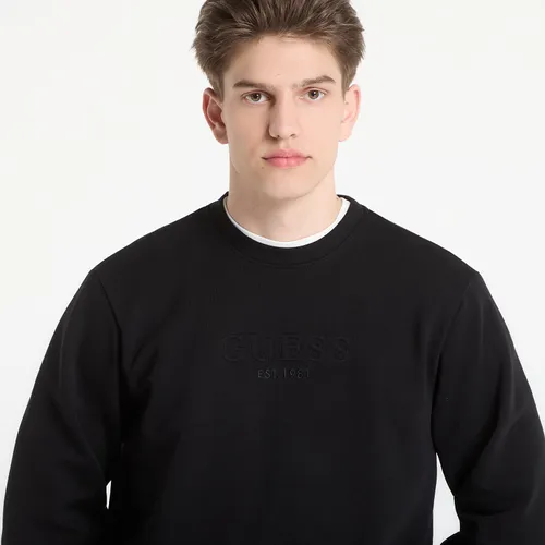Felpa Cn Ls Embossed Logo Sweatshirt L - GUESS - Modalova