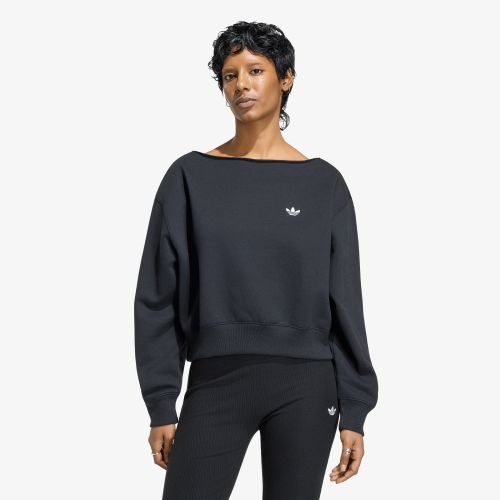 Felpa adidas Ess Crw Lo Black L - adidas Originals - Modalova