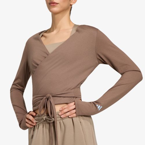 Maglietta adidas 3-Stripes Studio Soft Ballet Wrap Top / M - adidas Performance - Modalova